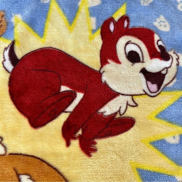 Vintage Chip and Dale Disney Blue Throw Blanket Lap Cover Rare 38” x 58” - Picture 4 of 11